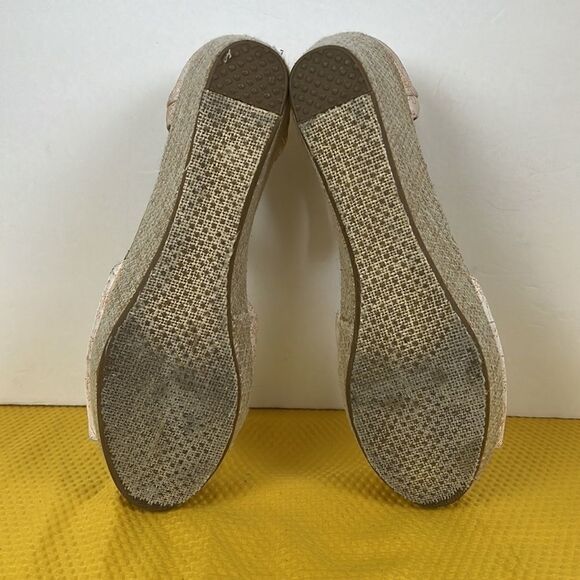 Toms Floral Jacquard Peep Toe Wedge Heels 8.5 - Picture 9 of 10